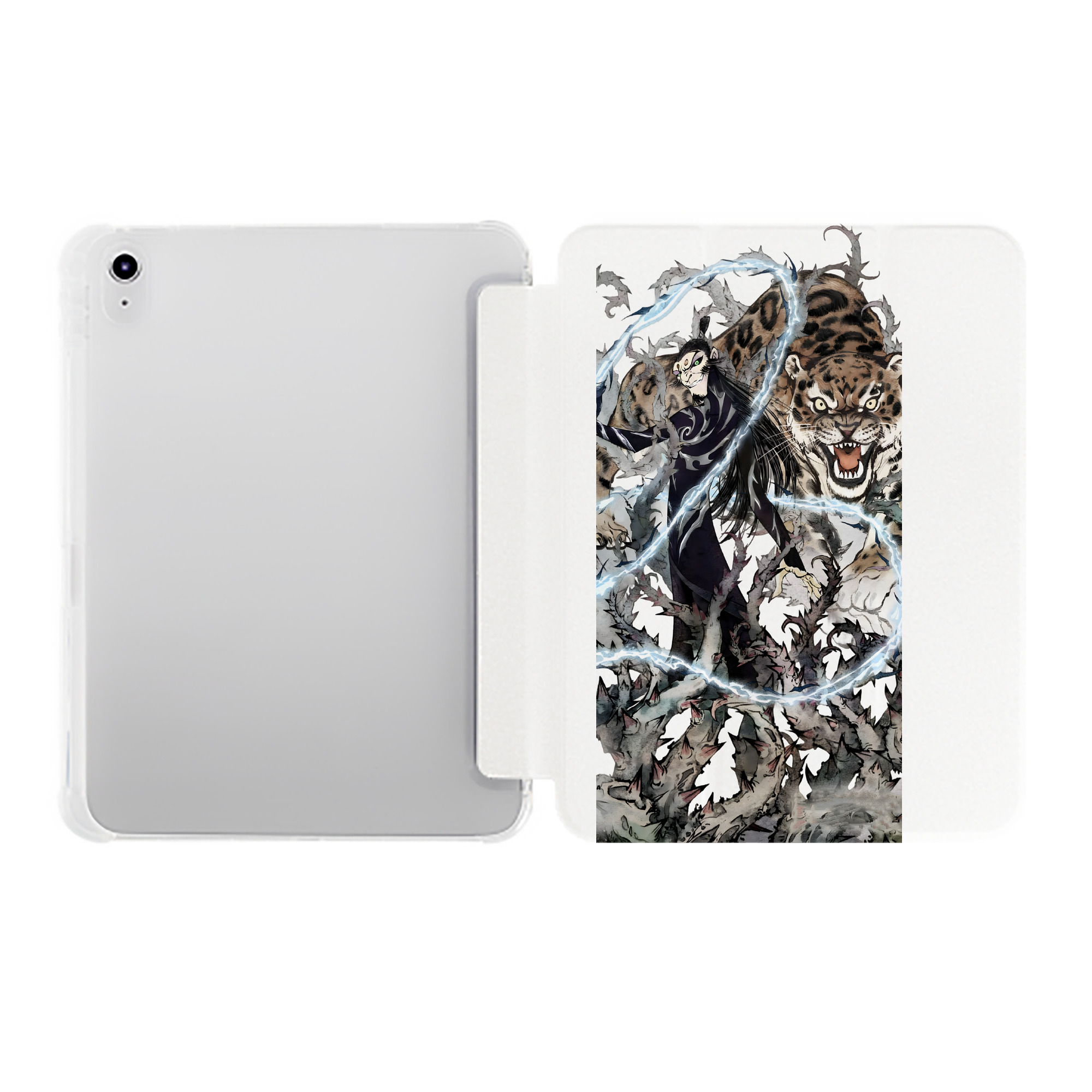 （画像用） Ne Zha 2 ナタ 魔童の大暴れ IPad ケース ペン収納付き 三つ折りスタンド PUレザー×シリコン 対応機種9.5/10.5/10.9インチ